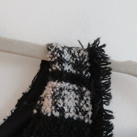 KOBI HALPERIN Black Textured Tweed Wool Blend Fit and Flare Dress Office Siren - Picture 5 of 14